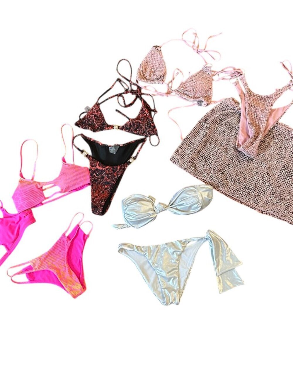 Bikini Bundle Swimsuit Lot Size Small 5 Matching Bikinis Bikini Coverup